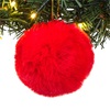 Xριστουγεννιάτικο Στολίδι Δέντρου Mπάλα Γούνα Κόκκινη 8cm