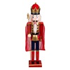 Χριστουγεννιάτικο Διακοσμητικό Ξύλινος Βασιλιάς Κόκκινη Στολή με Κάπα Χρυσές Λεπτομέρειες 60cm