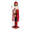 Χριστουγεννιάτικο Διακοσμητικό Ξύλινος Βασιλιάς Κόκκινη Στολή με Κάπα Χρυσές Λεπτομέρειες 60cm