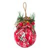 Χριστουγεννιάτικο Στολίδι Δέντρου Μπάλα Κόκκινη Καρό Κουκουνάρια Berries 8cm