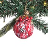 Χριστουγεννιάτικο Στολίδι Δέντρου Μπάλα Κόκκινη Καρό Κουκουνάρια Berries 8cm