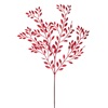 Χριστουγεννιάτικο Διακοσμητικό Κλαδί Κόκκινα Φύλλα Glitter 55cm