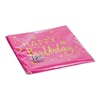 Χαρτοπετσέτες Πάρτι Ροζ Χρυσό Foil Happy Birthday 33x33cm - 12 τμχ.