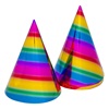 Καπέλα Χάρτινα Πάρτι Foil Rainbow 17cm - 6 τμχ.