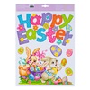 Πασχαλινά Αυτοκόλλητα Τζαμιού Λαγοί Αυγά "Happy Easter" Glitter 29x41cm