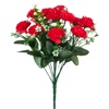 Μπουκέτο Διακοσμητικό 12 Κόκκινα Γαρύφαλλα Λευκά Άνθη 35cm