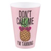 Ποτήρι Πλαστικό Ροζ Ανανάς Μήνυμα "Don't call me ...I'm Tanning" 400 ml
