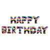 Μπαλόνι Foil Μεταλλιζέ Rainbow Γράμματα "Happy Birthday" 60cm