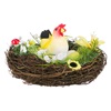 Πασχαλινή Διακοσμητική Φωλιά με Κότα & Αυγά 21x14cm
