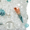 Διακοσμητικό Γυάλινο Βάζο Κρύσταλλα Κοχύλια Τυρκουάζ Πέρλες 8x11cm