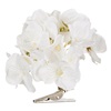 Λουλούδι Διακοσμητικό με Κλιπ Ορτανσία Λευκή 10cm