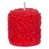 Κερί Κολώνα Αρωματικό Κόκκινο 3D Ανάγλυφα Τριαντάφυλλα Ø4.5x4.5cm