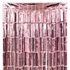 Κουρτίνα Διακόσμησης Πάρτι Ροζ Χρυσά Foil Κρόσσια 1x2m