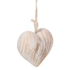 Διακοσμητική Κρεμαστή Καρδιά Ξύλινη Λευκή Χρυσή Brushed 13x6x12cm