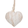 Διακοσμητική Κρεμαστή Καρδιά Ξύλινη Λευκή Χρυσή Brushed 8x4x8cm