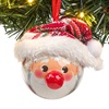 Χριστουγεννιάτικη Μπάλα Άγιος Βασίλης με Καρό Σκούφο Κόκκινη Μύτη 6.5cm