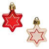Σετ Χριστουγεννιάτικα Στολίδια Αστέρια Κόκκινα Σαμπανί Glitter 6cm - 6 τμχ.
