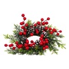 Χριστουγεννιάτικο Διακοσμητικό Δαχτυλίδι Κεριού Πράσινο Έλατο Κουκουνάρια Berries 24cm