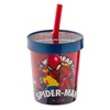 Ποτήρι Πλαστικό με Καλαμάκι Κόκκινο Μπλε Spiderman 560ml