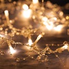 20 Διακοσμητικά Λαμπάκια LED Διάφανες Καρδιές Μπαταρίας 1.35m - Θερμό Λευκό