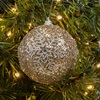Σετ Χριστουγεννιάτικες Μπάλες Σαμπανί Glitter Ασημί Νιφάδα 8cm - 6 τμχ.