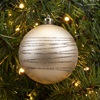 Σετ Χριστουγεννιάτικες Μπάλες Σαμπανί Ματ Γραμμές Glitter 8cm - 6 τμχ.