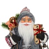 Χριστουγεννιάτικη Αληθοφανής Φιγούρα Άγιος Βασίλης Γκρι Γιλέκο Δώρα 46cm