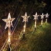 Χριστουγεννιάτικα Stick LED Μπαταρίας Αστέρια 24 cm Διάφανα 2.4m - Θερμό Λευκό