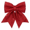 Χριστουγεννιάτικος Διακοσμητικός Φιόγκος Κόκκινο Glitter Παγιέτες Αστέρια 28cm