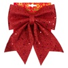 Χριστουγεννιάτικος Διακοσμητικός Φιόγκος Κόκκινο Glitter Παγιέτες Αστέρια 28cm