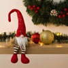 Χριστουγεννιάτικη Διακοσμητική Φιγούρα Καθιστός Άγιος Βασίλης Gnome Κόκκινο Σκουφί Παγιέτες 37cm