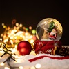 Χριστουγεννιάτικη Διακοσμητική Μουσική Χιονόμπαλα  Άγιος Βασίλης Τάρανδος 15cm