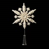Χριστουγεννιάτικη Κορυφή Δέντρου Λευκή Ιριδίζουσα Νιφάδα Glitter 23cm