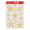 Χριστουγεννιάτικα Αυτοκόλλητα Διακοσμητικά Αστέρια Χρυσά Glitter 20x30cm