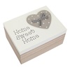 Κουτί Αποθήκευσης Ξύλινο Γκρι Καρδιά Sweet Home 19.5x14.5x10cm