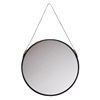 Καθρέφτης Διακοσμητικός Μεταλλικός Στρογγυλός Μαύρος με Ιμάντα Ø50cm 