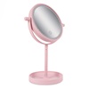 Φωτιζόμενος Καθρέφτης Μακιγιάζ Ροζ 14 LED 15cm
