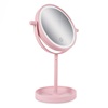 Φωτιζόμενος Καθρέφτης Μακιγιάζ Ροζ 14 LED 15cm