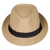 Καπέλο Ανδρικό Καβουράκι Φυσικό Χρώμα Μαύρη Κορδέλα