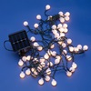 60 Λαμπάκια Ηλιακά LED Λευκές Μπάλες με Αισθητήρα Φωτός & 2 Λειτουργίες 6.5m - Θερμό Λευκό