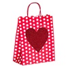 Τσάντα Δώρου Kraft Κόκκινη Πουά Glitter Καρδιά 26x12x33cm