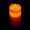 Κερί LED Μπαταρίας Εκρού Κυματιστή Κορυφή Ø8x15cm - Θερμό Φως Φλόγας