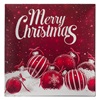 Χριστουγεννιάτικη Διακοσμητική Πιατέλα Τετράγωνη Πλαστική Κόκκινη Μπάλες "Merry Christmas" 30x30cm