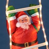 Χριστουγεννιάτικο Διακοσμητικό Σκάλα με Άγιο Βασίλη Φωτιζόμενο 1.45m - Λευκό Θερμό