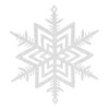 Χριστουγεννιάτικο Στολίδι Δέντρου Νιφάδα Λευκή Glitter 10cm - 5 τμχ.