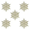 Σετ Χριστουγεννιάτικα Στολίδια Δέντρου Χιονονιφάδες Σαμπανί Glitter 10cm - 5 τμχ.
