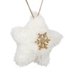 Χριστουγεννιάτικο Στολίδι Δέντρου Αστέρι Λευκή Γούνα Χρυσή Νιφάδα 12cm