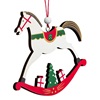 Χριστουγεννιάτικο Στολίδι Δέντρου Ξύλινο Κουνιστό Αλογάκι Δώρα 12cm