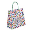 Τσάντα Δώρου Kraft Λευκή Χρωματιστό Πουά "Happy Birthday" 26x12x25.5cm