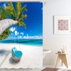 Κουρτίνα Μπάνιου PEVA Παραλία με Φοίνικα 180x180cm